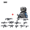 Miniatyrbild 1 av 5: Militära byggklossar Soldatfigurer Gåvor Leksaker Vapen Gevär Special Force SWAT Arméväst Hjälm Explosionssäkra kläder MOC   Fingerfärdighetsspel SWAT2--1PCS