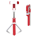 Pikkukuva 1 / 2: Mimigo Tripod Selfie-keppi Vaakasuora Ja Pysty Teline Bluetooth Selfie-keppi Ruostumaton Teräs Kulma Säädettävissä Kädet Vapaat Red