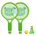 Miniatyrbild 1 av 5: Gröna björn barn badminton racket set - Lätt leksaksracket för pojkar och flickor, inomhus och utomhus kul (3-7 år)