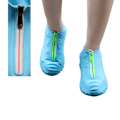 Miniatyrbillede 4 af 5: Vandtætte sko-overtræk med lynlås Transparent (green zipper version) S (size28-32 )