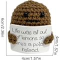 Miniatyrbild 4 av 5: Uppmuntrande potatis, positiv potatisgåva, roliga potatisgåvor, rolig stickad potatis med positivt kort, inspirerande potatisdocka fickkram, för födelsedag Small Life Style