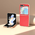Pikkukuva 2 / 5: Samsung Galaxy Z Flip5:lle Nano-pinnoitettu puukuvioinen PU-matkapuhelinkotelo Red