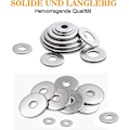 Miniatyrbilde 4 av 5: 225 stk 304 Rustfritt Stål Flate Skiver Sortiment, m3 M4 M5 M6 M8 M10 M12 Flat Washer For Tetting Skruer Tetningsringer - Kommer Med Boks (grå)