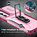 Miniatyrbild 5 av 5: Skyddande mobilfodral med skjutbar kameralins för Samsung Galaxy S23+ 5g Pink * Rose Red
