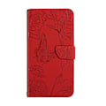 Miniatyrbillede 2 af 5: For Samsung Galaxy A05 Skin Feel Butterfly Præget Flip Læder Mobiltelefon Etui Red