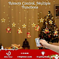 Miniatyrbilde 4 av 5: 138 LED Julegardinlys, Julenissen Snømann Hengende Lyslenke med 6H Timer & 8 Moduser, USB-drevet Feelyst, Juledekorasjon fo