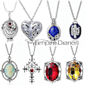 Miniatyrbild 2 av 5: The Vampire Diaries Halsband Elena Gilbert Halsband för Kvinnor Film Smycken Charm Katherine Klaus Forbes Blå Sten Choker 010 yellow