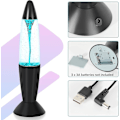 Pikkukuva 5 / 5: Lava-lamppu, 14\" LED-tornadolamppu, värikäs pyörrelamppu aikuisille ja lapsille USB-kaapelilla/paristoilla