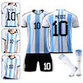 Miniatyrbilde 3 av 5: Fotballdraktsett med striper - Argentina Messi - T-skjorte, Shorts og Sokker 28 yards（150-155）