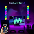 Miniatyrbillede 4 af 4: 6 stk. LED Hexagon Vægskinne, Smart Modulær Honningkage Lys Med App Fjernbetjening Og Musiksynkronisering