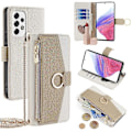 Miniatyrbild 1 av 5: Väska med blixtlåsficka för Samsung Galaxy A53 5G, plånboksfodral, crossbody White