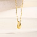 Miniatyrbilde 1 av 5: Delikat dråpeformet halskjede for kvinner jenter Sterlingsølv Minimalistisk Enkelt Lite Oval Perle Bønner Pæreformet Anheng Choker BFF Halskjede Mote Justerbar Gold