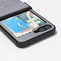 Pikkukuva 4 / 5: For Samsung Galaxy Z Flip5 Abeel 3 In 1 Glitter Series Pu Mobile Phone Case Black