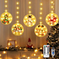 Miniatyrbilde 1 av 4: Julegardin eventyrlampe med 5 justerbare juleanheng, 1,5m x 0,7m veggmontert LED-lampe