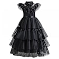 Miniatyrbillede 5 af 5: Barn Pige Onsdag Addams Family Kostume Halloween Kjole Fødselsdagsfest Kjole Dress 120cm