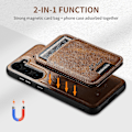 Miniatyrbilde 4 av 5: For Samsung Galaxy S23 Etui Kortholder Magnetisk Avtakbar Telefondeksel Brown