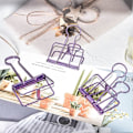 Miniatyrbilde 2 av 5: Ekstra store bindersclips, hul lang hale-clips 3,2 cm, flere farger, store papirklemmer for kontor- og skoleutstyr (10 stk.) (D-V2) purple