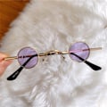 Pikkukuva 4 / 5: Vintage pyöreät metallirunkoiset lasit, erittäin kevyet ja mukavat käyttää aurinkolasit naamiaisiin ja teemajuhliin Gold Frame Transparent Brown