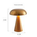 Miniatyrbillede 3 af 5: Led Svampe Bud Bordlampe Genopladelig Touch Tre-tone Belysning Til Cafe Bar Restaurant Stue Soveværelse Studie Dekoration-1stk Gold