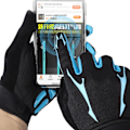 Miniatyrbillede 3 af 5: 1 par udendørs cykling MTB skridsikre vindtætte touch screen fuld finger handsker Blue M