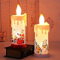 Miniatyrbillede 4 af 5: Julelys med realistisk og lysende flimrende pære, batteridrevet flammefrit LED-telys