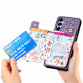 Miniatyrbild 4 av 5: Fodral för Samsung Galaxy A16 5G/A16 4G med Mönster, Stativ, Plånbok, Läder + TPU, RFID-Blockering Purple