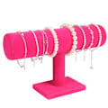 Miniatyrbild 1 av 2: Armbandshållare, Klocka, Sammetsarmband Display Stativ, T-formad Displayhållare för Smycken Armband Klocka Display rose red