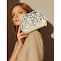 Miniatyrbillede 1 af 4: PU Vævet Taske Satchel Cloud Mini Læder Clutch Taske-Yvan golden