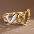Miniatyrbilde 3 av 5: 2-i-1 Avtakbar Hjertering Enkel Mote Ring Kvinne Smykker Gave 10