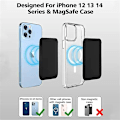 Miniatyrbillede 4 af 5: Jaster MagSafe Wallet Læder Kompatibel Til Iphone 14 13 12 11 Pro Max Xr Xs Max 7 8 Plus RFID Kort Holder Med MagSafe Magnet Dark blue