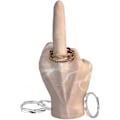 Miniatyrbillede 1 af 3: Sjov Langfinger Ringeholder, Marmorstruktur Resin Spoof Langfinger Smykke Display Stativ Til Ringe Organizer Sjov Smykkebakke Pink