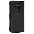 Pikkukuva 3 / 5: Sony Xperia Pro-i:lle pudotusta kestävä magneettikiinnitteinen läppäkotelo, useita korttipaikkoja, lompakkoteline, PU-nahkainen puhelinkotelo Black
