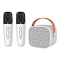 Miniatyrbillede 1 af 5: Mini Karaoke Maskine Til Børn Og Voksne, Alt-i-én Karaoke Maskine Med 2 Mikrofoner White