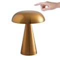 Miniatyrbillede 2 af 5: Led Svampe Bud Bordlampe Genopladelig Touch Tre-tone Belysning Til Cafe Bar Restaurant Stue Soveværelse Studie Dekoration-1stk Gold