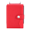 Miniatyrbillede 4 af 5: Til Samsung Galaxy Z Flip3 5g Litchi Mønster Enkelt Knappen Kort Holder Mobiltelefon Etui Med Lang Snøre Red