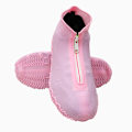 Miniatyrbillede 1 af 5: Vandtætte sko-overtræk med lynlås Pink (zipper version) L (size 39-42)