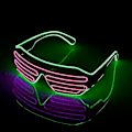 Miniatyrbilde 1 av 5: LED Lysende Briller Halloween Glødende Neon Julerfest Blinkende Lys Glødende Solbriller Glass Festivalrekvisita Kostymer Green Pink