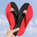 Miniatyrbilde 2 av 3: Hernesandaler for menn, Hurtig tørkende flip-flop-slides, vått grep på sålene, myk komfortabel passform og hvelvstøtte black and red 42