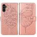 Miniatyrbilde 2 av 5: Embosset Butterfly Lærveske til Samsung Galaxy A25 5g / A24 Rose Gold