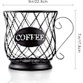 Miniatyrbild 5 av 5: Kaffekapselhållare i metall, förvaringskorg för kaffekapslar, svart