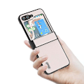 Pikkukuva 1 / 5: For Samsung Galaxy Z Flip5 Abeel 3 In 1 Glitter Series Pu Mobile Phone Case White