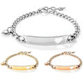 Miniatyrbillede 1 af 5: Rustfrit stål armbånd med indgraveret hult hjerte, rustfrit stål armbånd til kvinder gold