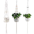 Pikkukuva 2 / 5: Macrame-kasvitelineet, ripustusruukut sisä- ja ulkokäyttöön, käsintehty ripustuskasviteline ripustusruukkuun sisä- ja ulkokäyttöön, puutarhapatio Combination 2