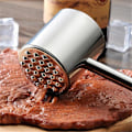 Miniatyrbillede 2 af 5: Kødhammer, Kødhammer, Heavy Duty Steak Hammer med Træhåndtag og Fødevarekvalitets Zink Legering, 26 cm