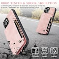 Miniatyrbilde 3 av 5: For Iphone 15 Caseme C20 Multifunksjonell RFID Lær Mobiltelefonveske Pink iPhone 15
