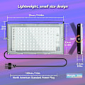 Miniatyrbillede 4 af 4: 100W LED UV Sort Lys, Kraftfuld UV Spotlight, IP66, 395nm UV Lampe til Jul, Halloween Glow Party (2 Pakker) 1pcs