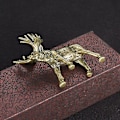Miniatyrbillede 3 af 4: Massiv messing elg figurer retro dyr elg lille statue skrivebord ornament te kæledyr bord dekorationer håndværk tilbehør barn gaver   Fingerfærdighedsspil