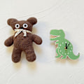 Pikkukuva 4 / 5: Dinosaurus-kello, sarjakuva, hiljainen kello, seinäkoriste, lastenhuoneen kello, pehmeä koriste, minityyli Coffee color