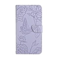 Miniatyrbillede 2 af 5: For Samsung Galaxy A05 Skin Feel Butterfly Præget Flip Læder Mobiltelefon Etui Purple
