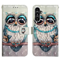 Miniatyrbillede 2 af 5: For Samsung Galaxy A05s 3D Maleri Vandret Flip Læder Mobiltelefon Etui Grey Owl